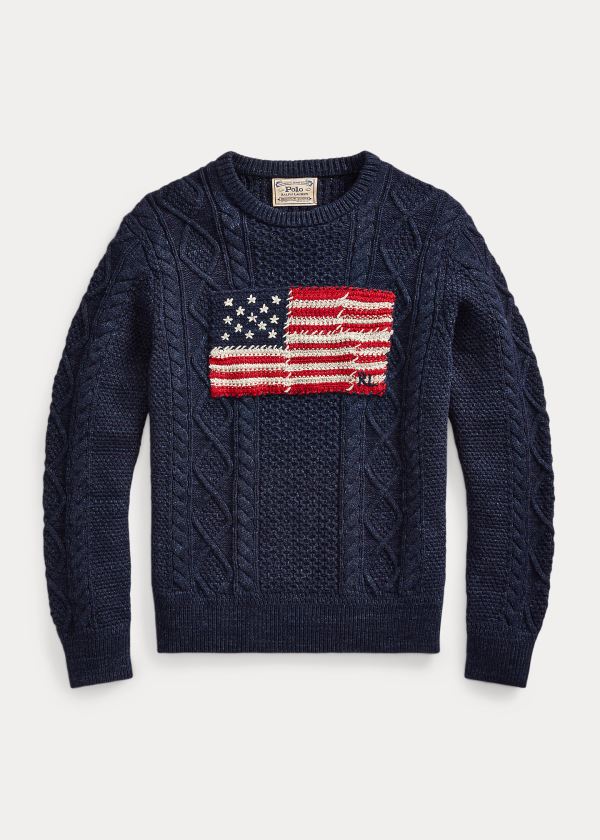 Suéter Polo Ralph Lauren Aran Patchwork-Flag Homem 19586-SVBJ